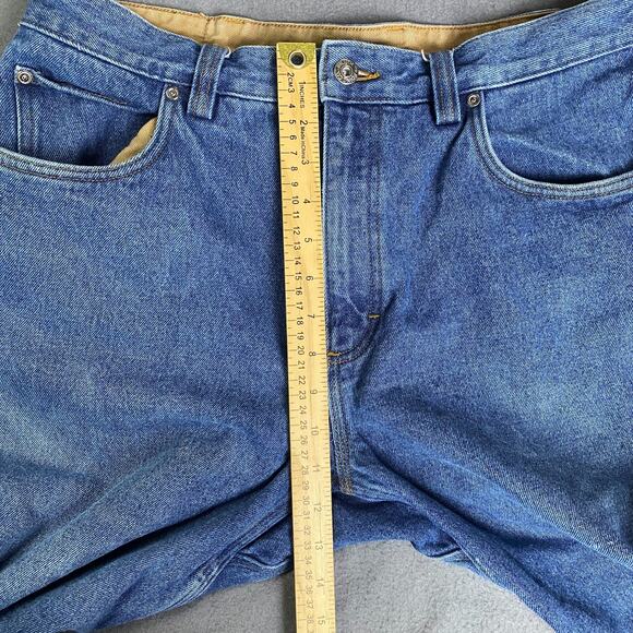 Duluth Trading Jeans Men's 33X24 Blue Denim Grunge Flannel Lined Workwear - Picture 12 of 16